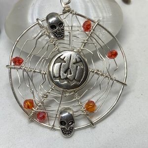 Handmade spider web necklace